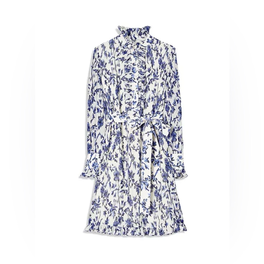 Tory Burch Deneuve Floral Print Ruffled Dress